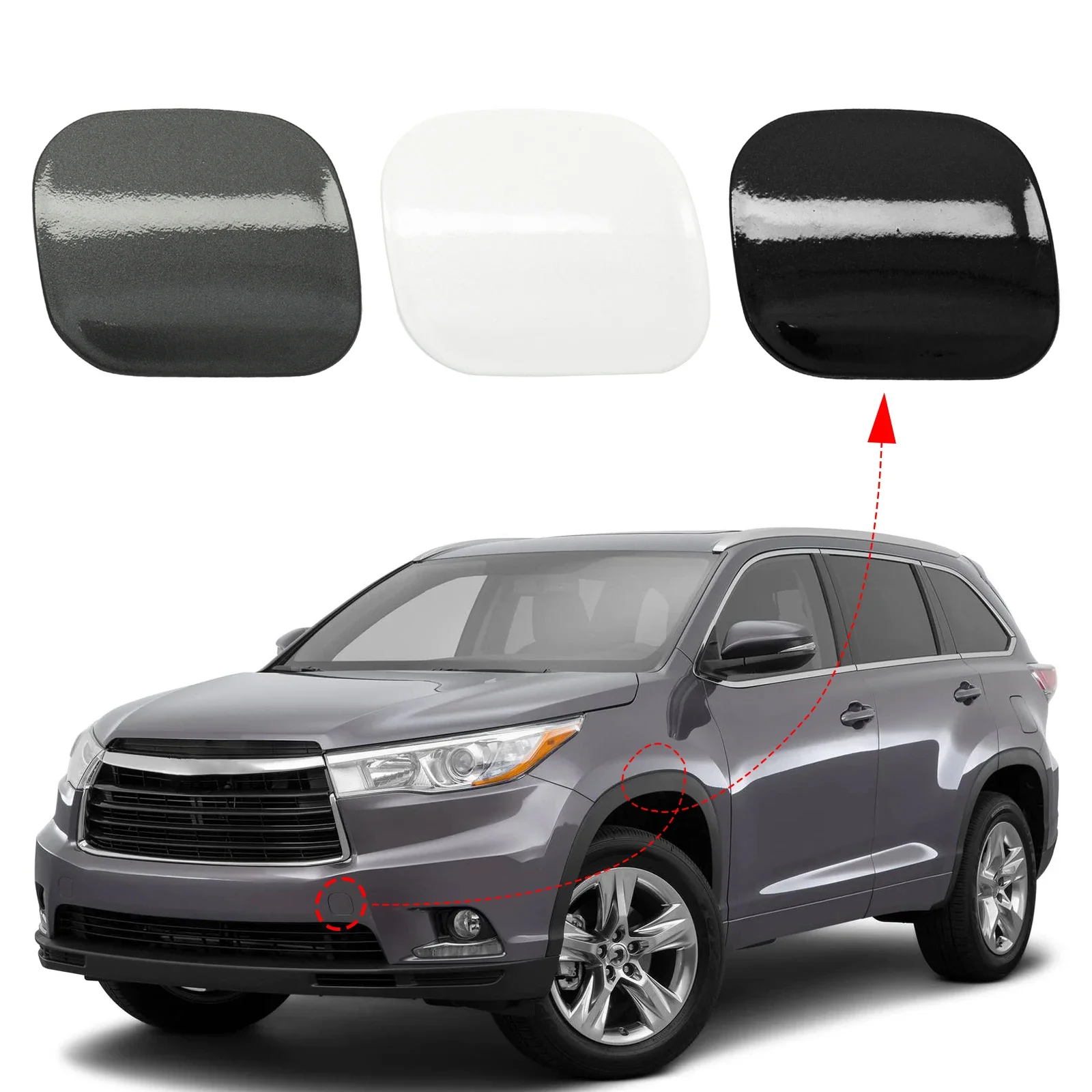 

Front Bumper Tow Hook Cover Cap Towing Eye For Toyota Highlander Accessories 2014 2015 2016 521200E927 521270E926