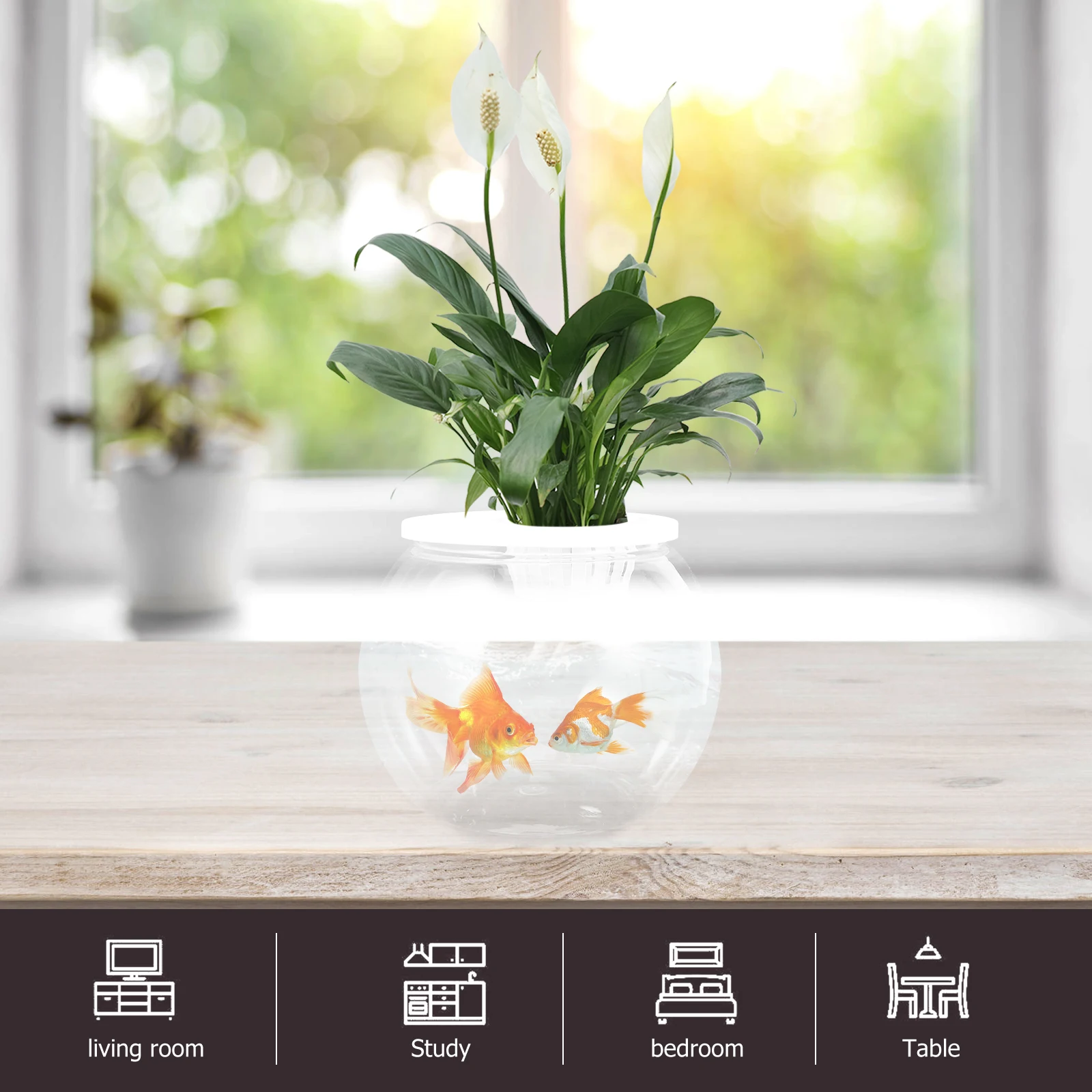

Clear Fish Tank Desktop Aquarium Small Transparent Goldfish Tank Delicate Decorative Fish Bowl Office Tabletop Ecological