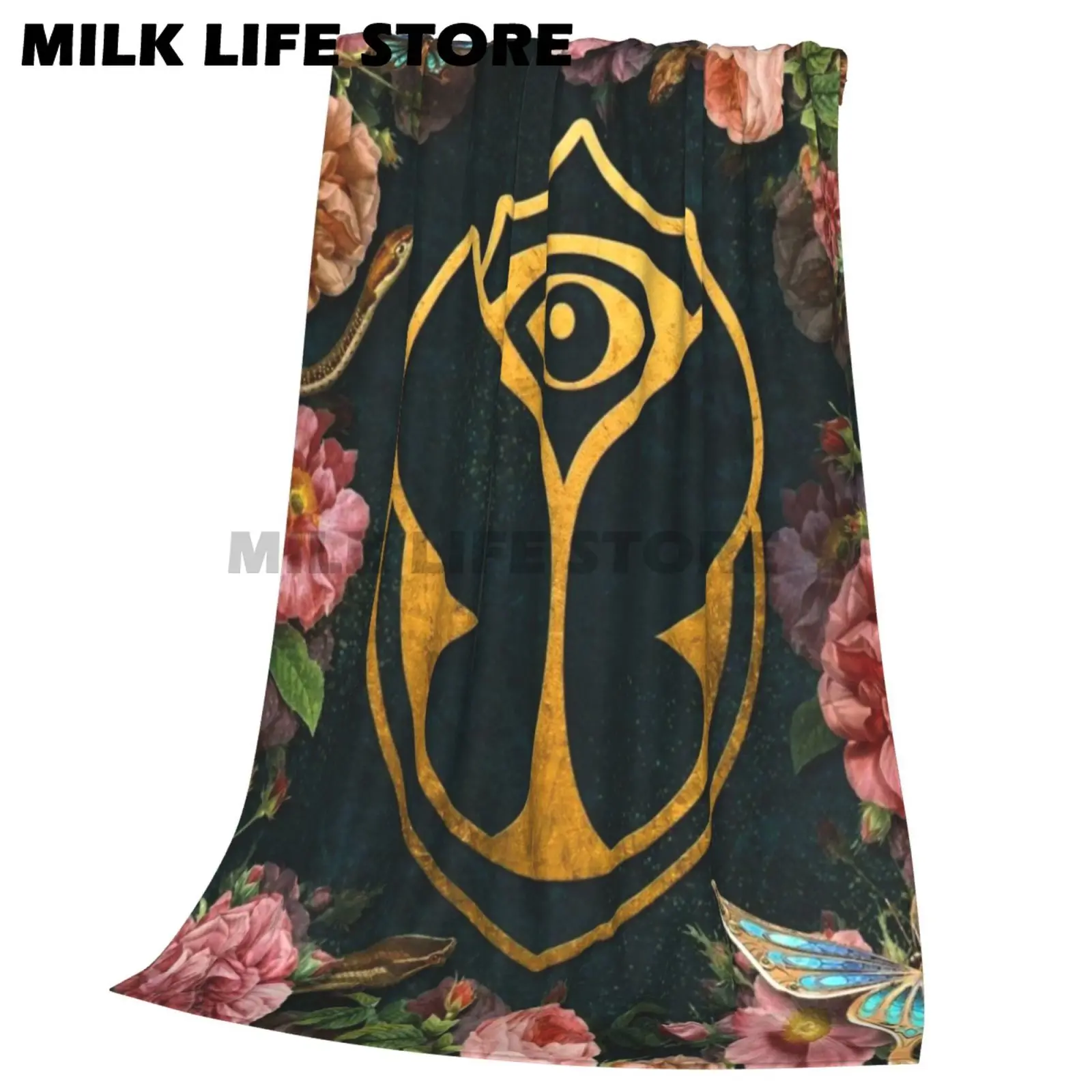 TOMORROWWORLD Music festival coperta con stampa 3D, coperta morbida per la casa camera da letto divano da letto Picnic Travel Office Rest Cover