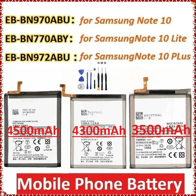 

Новый аккумулятор для мобильного телефона высокой емкости EB-BN970ABU EB-BN770ABY EB-BN972ABU для Samsung Note 10/Note 10 Lite/Note 10 PLus + инструменты