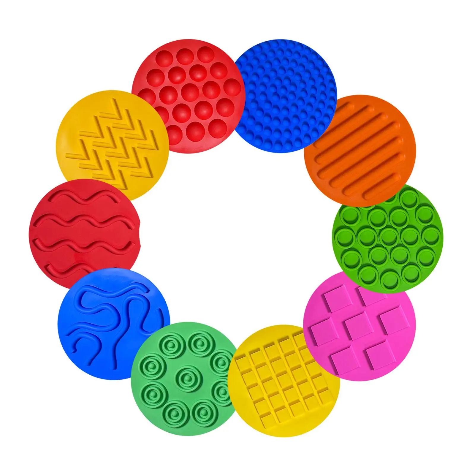 10x Sensory Silicone Mats Sensory Discs Mat for Activity Children Boys Girls