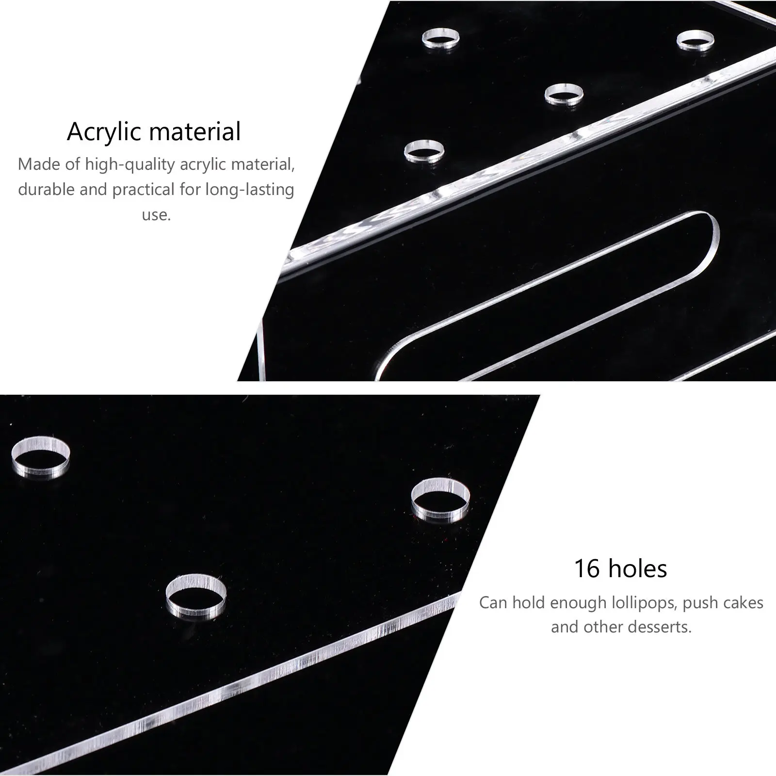 1Pcs Transparent Acrylic Dessert Display Stand 16 Holes Push Cake Holder Lollipop Rack Storage for Coffee Shop Bakery