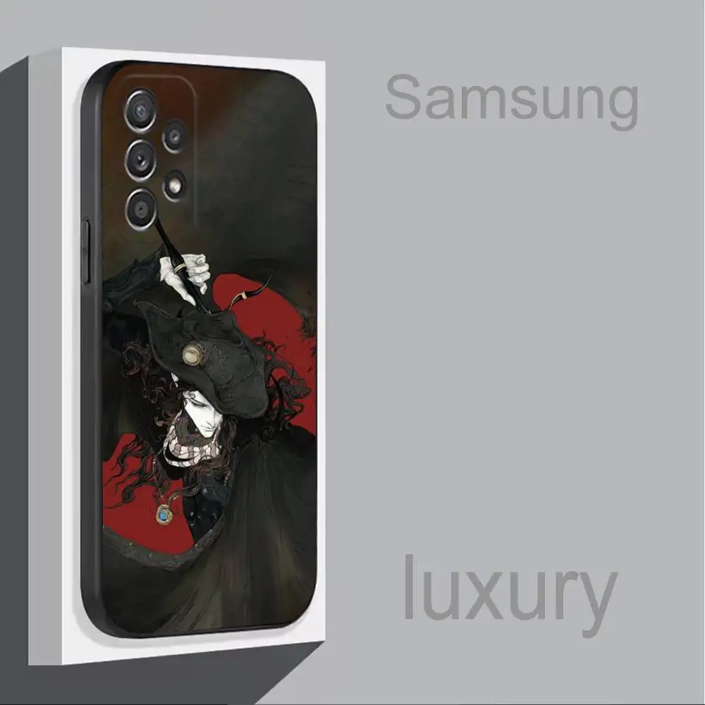 Capa de telefone anime v-vampiro caçador d para samsung s 25,24,23,22,30,21,10,9,ultra,plus,lite,fe,4,5g capa macia preta