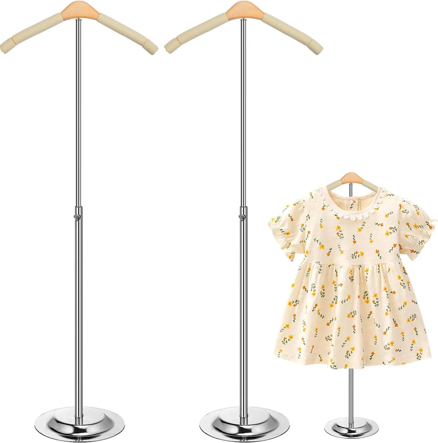 

2 Pcs Child T Shirt Display Stand Adjustable Clothes Rack Display Flexible Shoulder Stand Portable Clothes Hanger Clothi