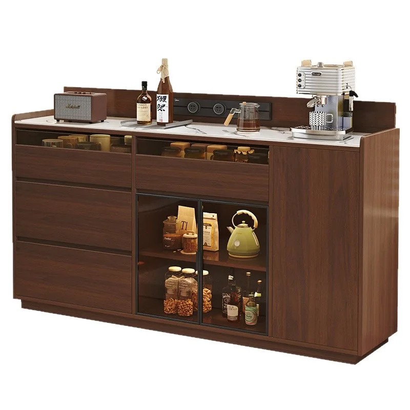 Rock slab light luxury dining side cabinet, light luxury integrated storage against the wall multi-function