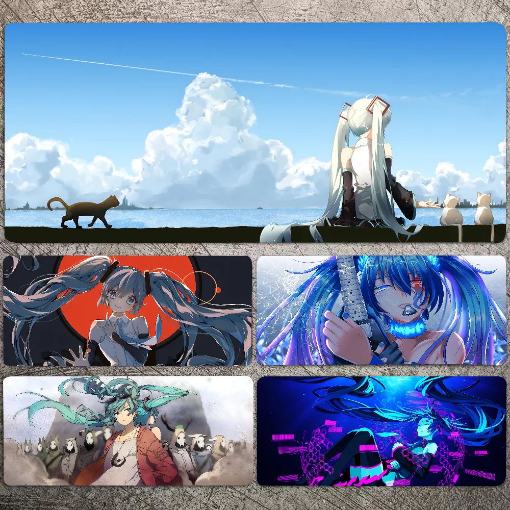 1pc Hot Anime Cute Hatsune Miku Non-slip Mouse Pad Suitable For Office Computers Laptops E-sports Game Desk Mats XXL Keyboard