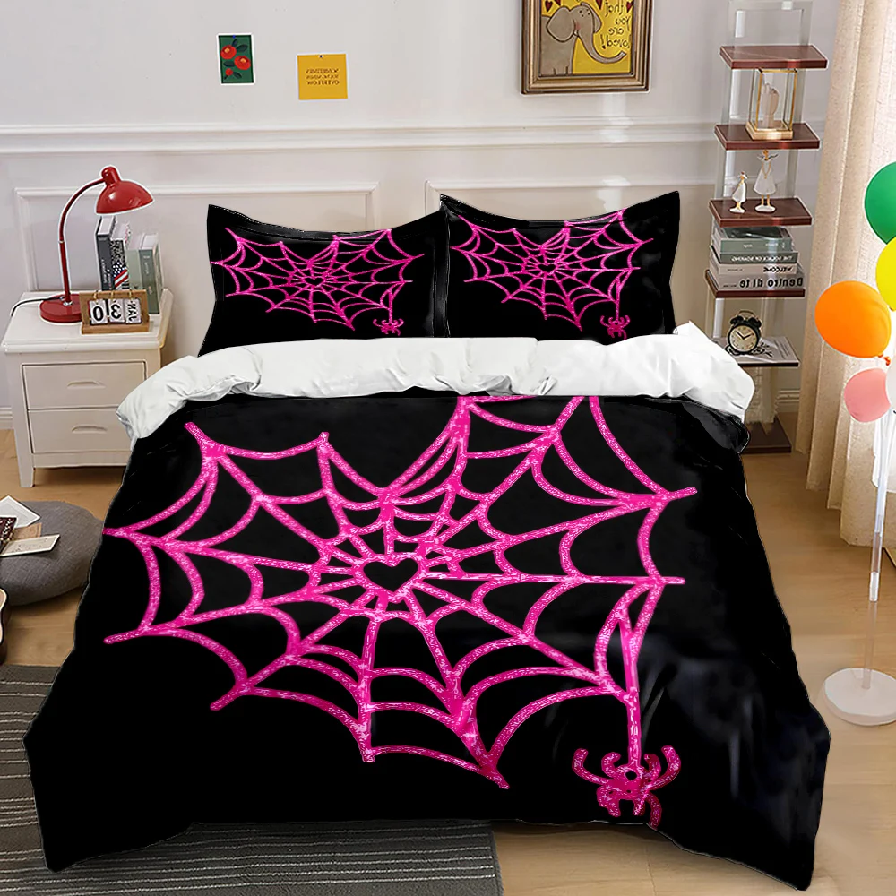 3PC Spider Web Spiders Print Bedding Set Duvet Cover 1 Duvet Cover 2 Pillowcases Adult and Children Bedding Set Luxury To Gifts
