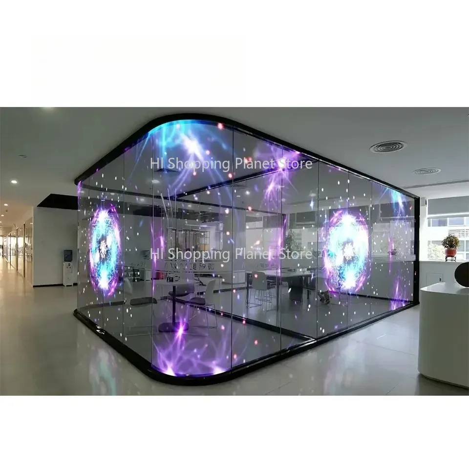 

Flexible Transparent Holographic 3D LED Film Advertising LED Display Glass Adhesive Super Slim Led Screen for Shop Window