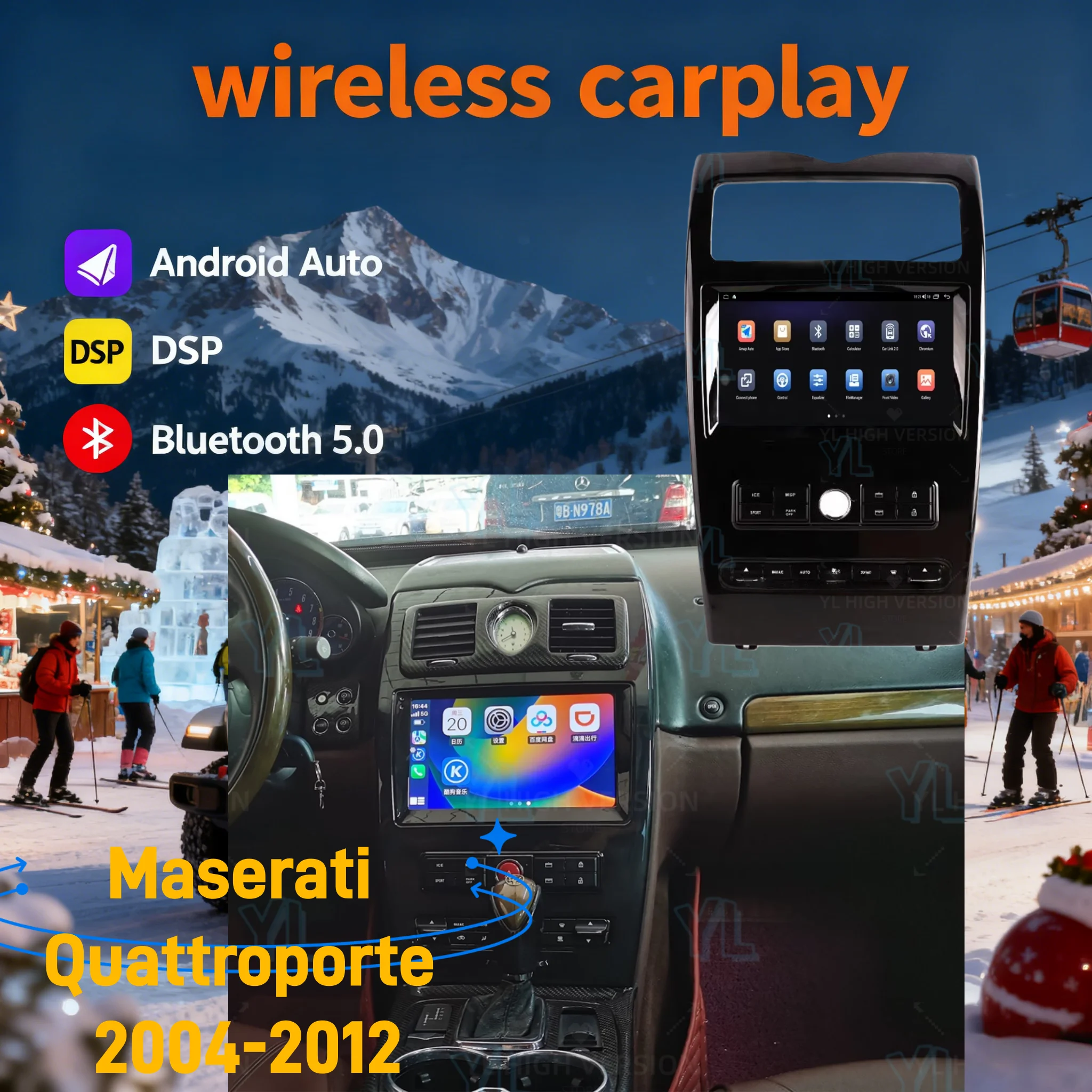 

Wireless Carplay 10.1 Inch Android 14 Car Multimedia Player For Maserati Quattroporte 2004-2012 GPS Car Radio DSP Auto 4G Unit