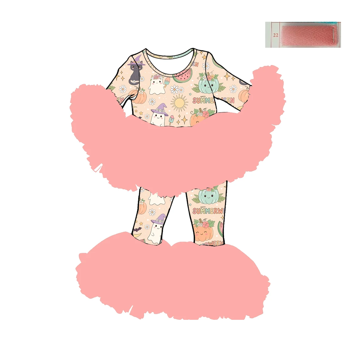 New Boutique Girls' Set Long-sleeve Top Paired with Trousers Multi-layer Mesh Christmas Bow Print Custom Wholesale