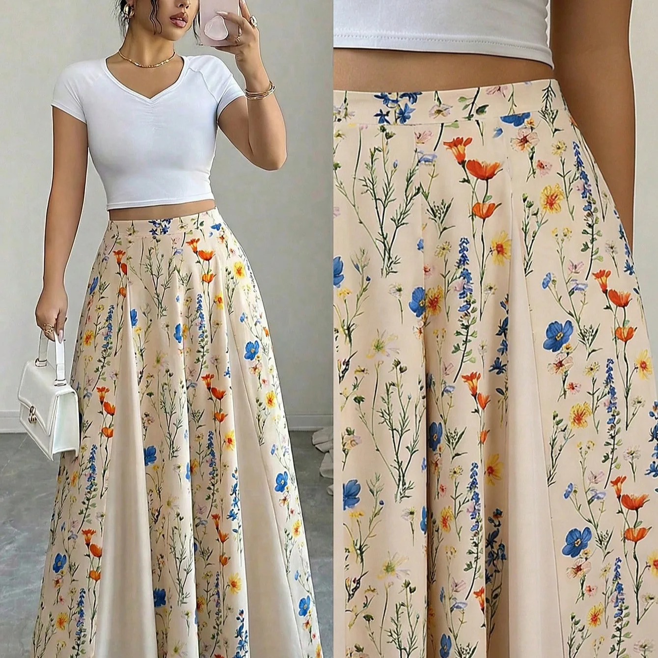 

Элегантные юбки-шорты А-силуэта с принтом для женщин, подходящие для выходов в свет, отдыха и поездок на работу весной и летом.