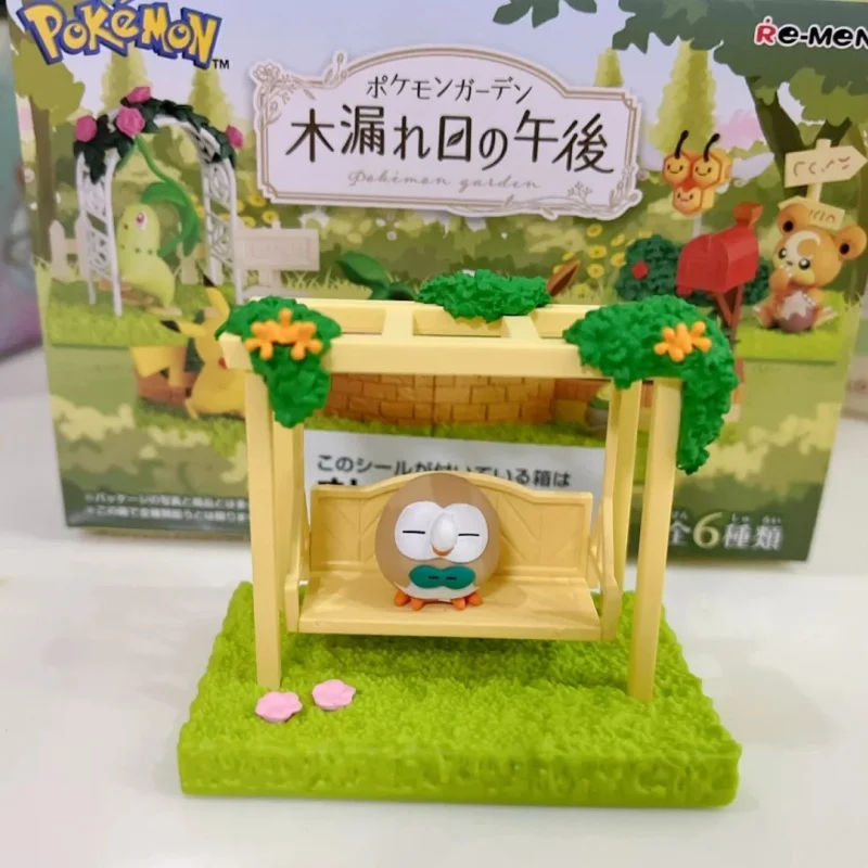 Pokemon Model Afternoon Sunshine Garden Figure Boxed Chikorita Wooper Oddish Pikachu Cherubi Budew Ornament Children Toy Gifts