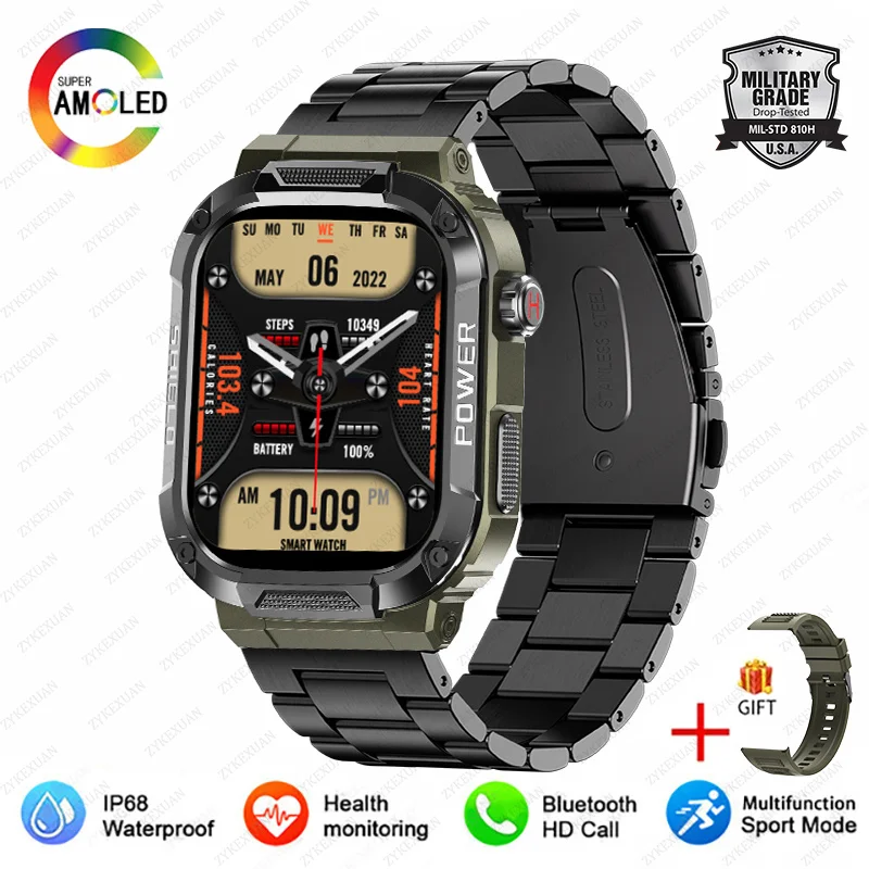 2025 New For Xiaomi Military Smart Watch Men Waterproof Outdoor Sports Fitness Tracker Health Monitor 2.10" BT Call Smartwatch