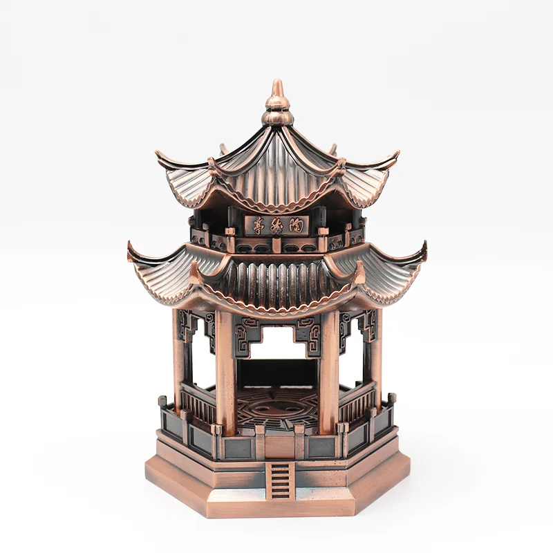 Alloy Made Pavilion Incense Holders Burner Chinese Style Aromatherapy Incense Burner Box for Incense Coils Fragrant Chinese Gift