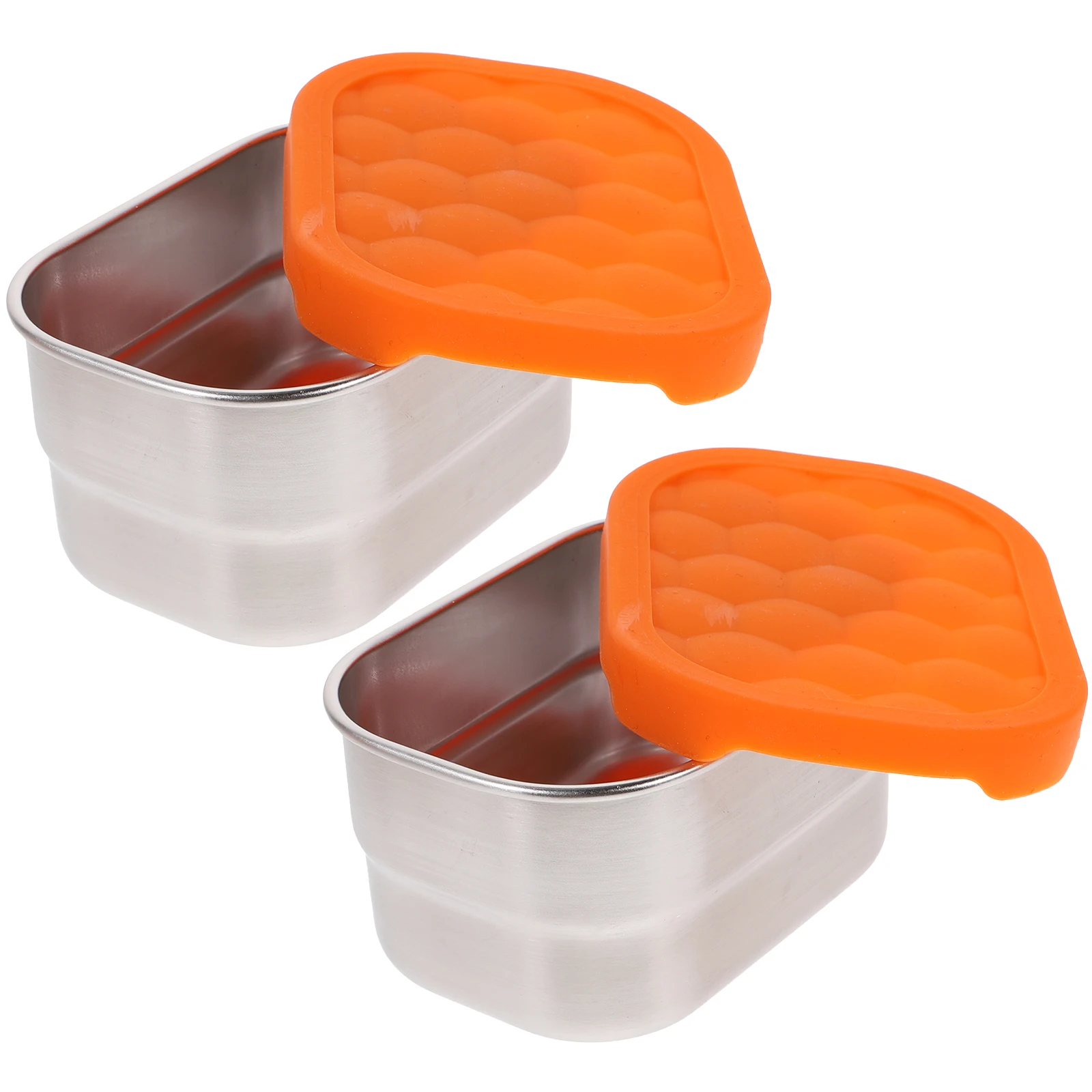 

2pcs Stainless Steel Food Containers Lightweight Storage for Fruit Vegetable Small Cold Resistant Portable Boxes Keep Fresh