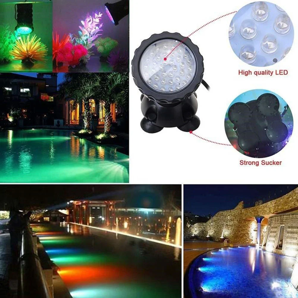 36 LED Rgb خزان الأسماك ضوء IP68 تحت الماء أضواء غاطسة لحوض السمك نافورة بركة حديقة بركة LED مصباح تحت الماء