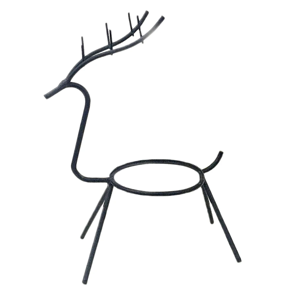 

Sturdy Iron Elk Holders Christmas Candlesticks Rust Resistant European Design Black Table Desk Home Decor Wedding Party