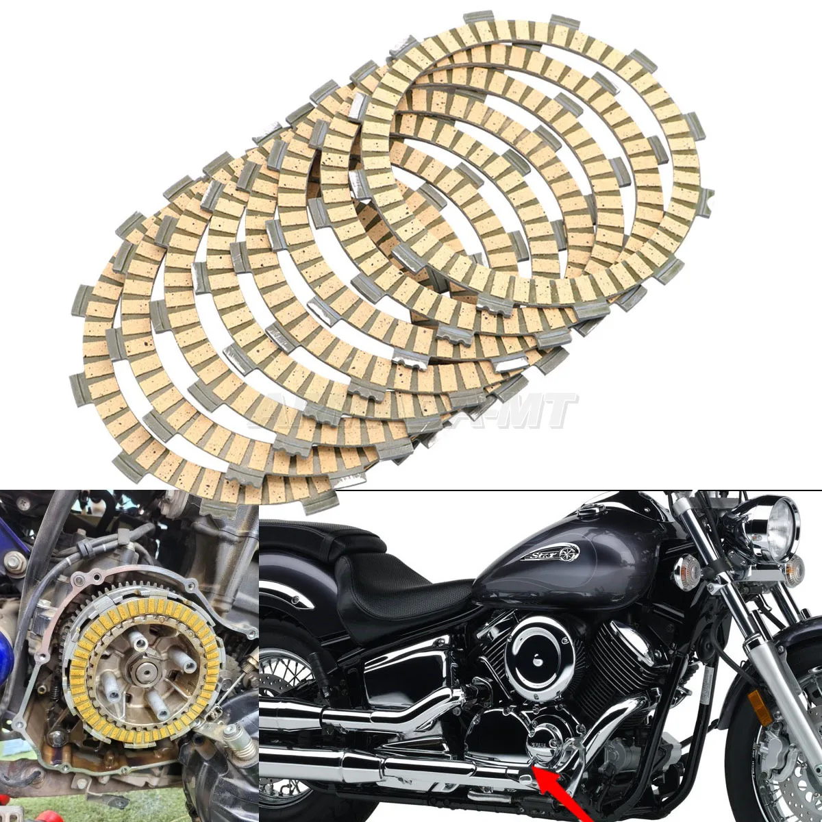 For Yamaha Drag Star DS1100 V-star XVS1100 XVS1100A 99-2009; Virago XV 750 1000 XV750 XV1000 81-99 Carbon Friction Clutch Plates