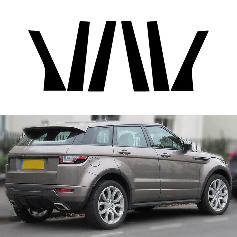 Auto Pillar Berichten Voor Range Rover Evoque L538 5-Deur 2013 2014 2015 2016 2017 2018 Window Molding Cover versieringen Stickers 6Pcs