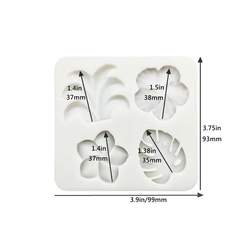 Cake Tool Hibiscus Syriacus Flower Silicone Mold Leaf Sugarcraft Chocolate Fondant Tool Sugarcraft Mould