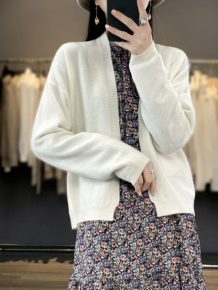 Women's Loose Knitted Woolen Cardigan ort Sve Long Sve Spring Autumn Faionable Versatile Outerwear Korean Sle Top