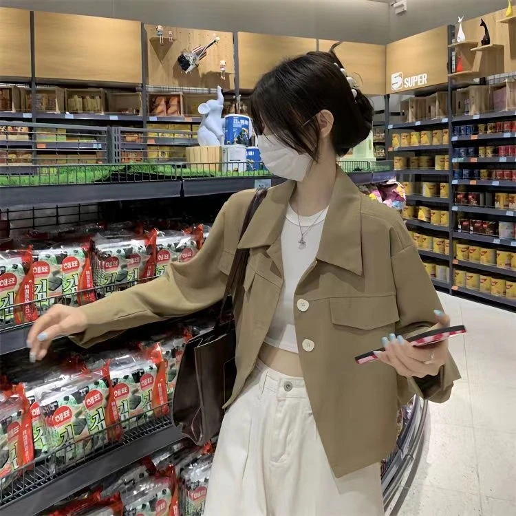 

Ретро-жакет без рукавов с V-образным вырезом для женщин, тонкий, с длинными рукавами, весна-осень, новый стиль, маленький размер, для официальных и повседневных мероприятий