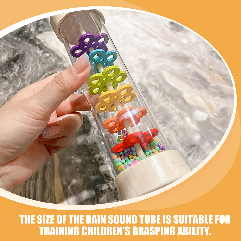 เครื่องดนตรีการศึกษาปฐมวัยสําหรับเด็ก Rainmaker ของเล่นไม้ Sounder สีสันสดใส