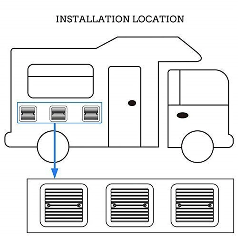 Ventilación de remolque de aire lateral para caravana, ventilador de escape silencioso impermeable, accesorio de coche, negro, 12V