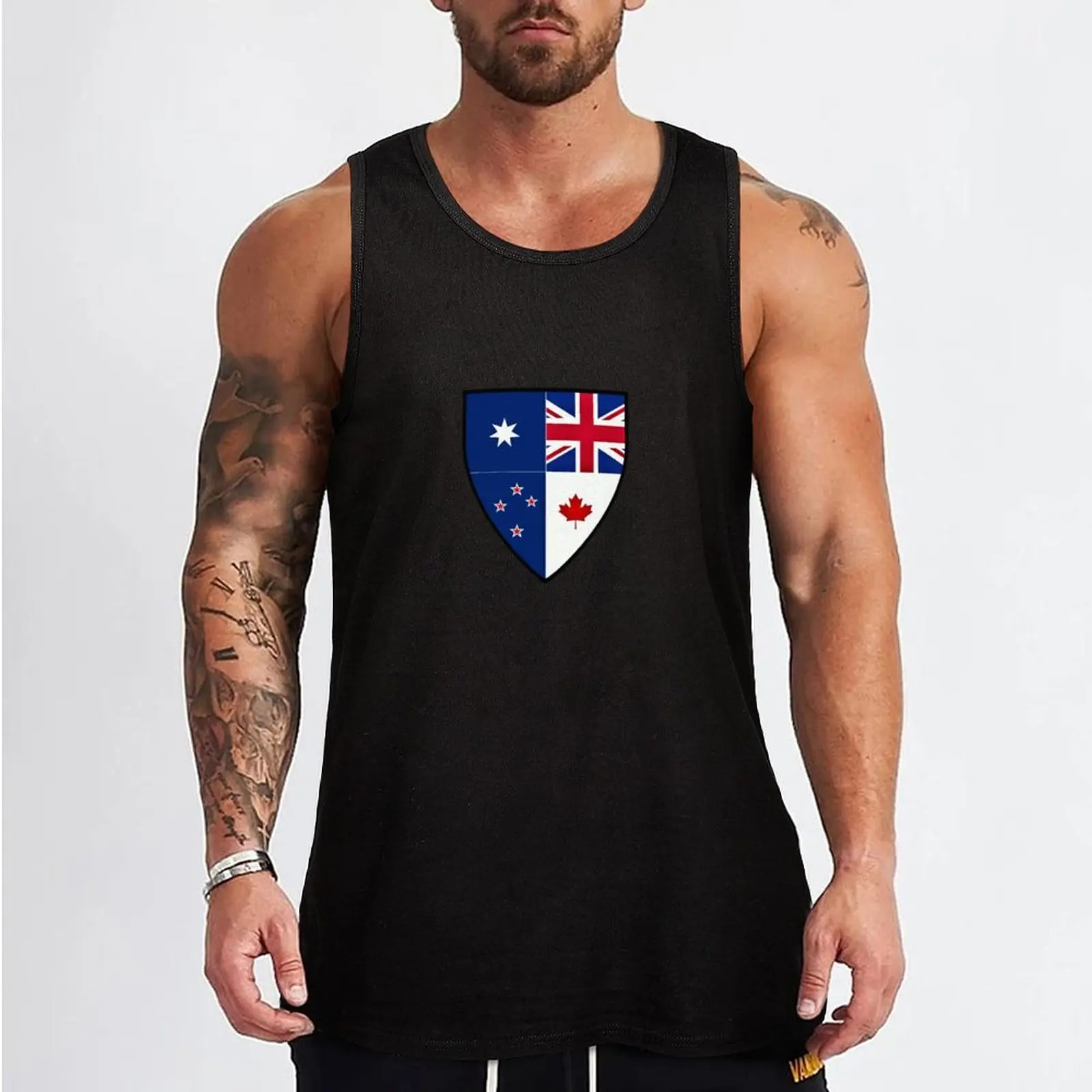 CANZUK Shield Tank Top Men's summer clothes plain t-shirt