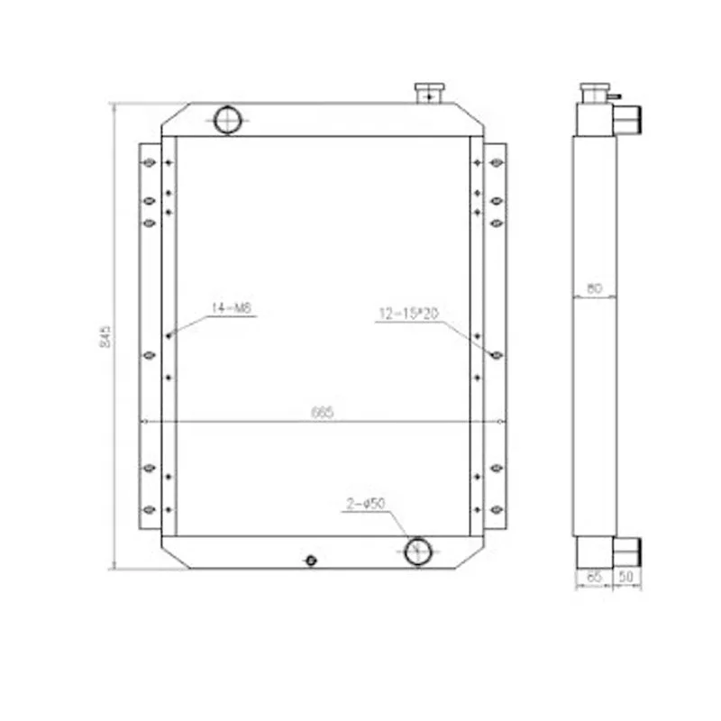 

Water Tank Radiator 4274494 4285626 for Hitachi Excavator EX100-2 EX120-2