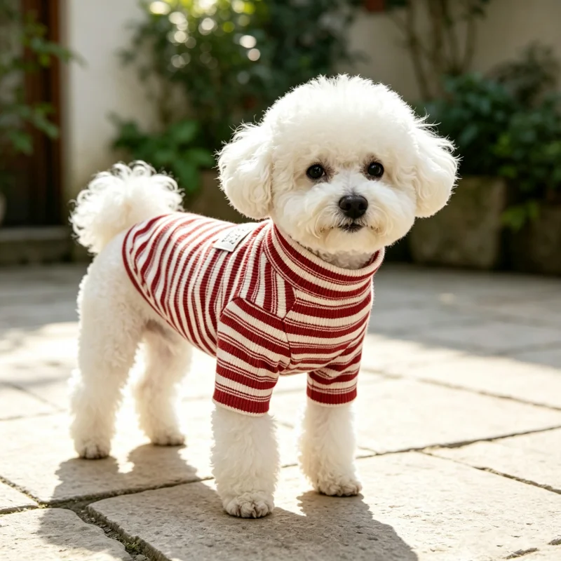 Fleece-Hundeweste für Herbst und Winter, weiche gestreifte Hundekleidung, Katzenkleidung, Chihuahua- und Bichon-Kostüm, dünne Hundehoodies – Detail 12