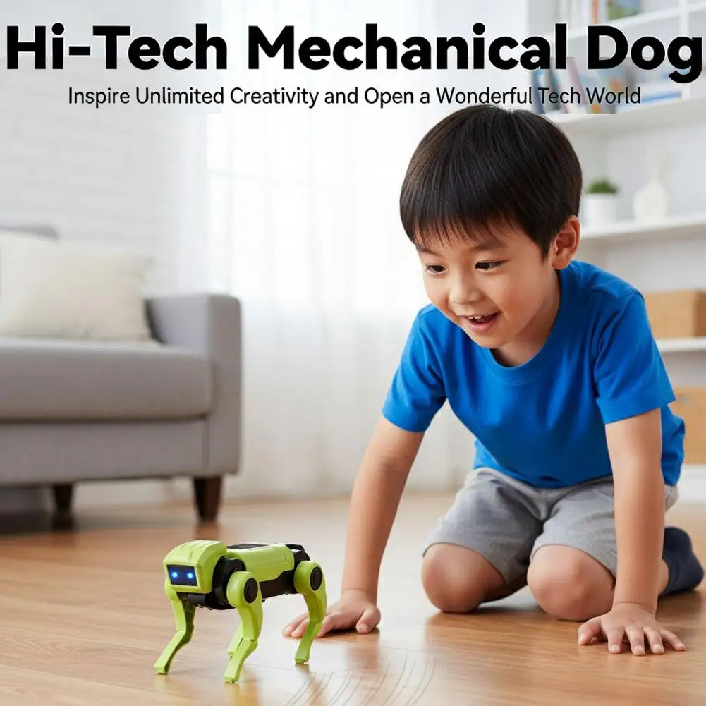 Cane Robot Elettrico Giocattolo Animale Veicolo Miniatura Animali Domestici Elettronici Installazione Fai-da-Te Imita gli Animali Giocattoli Educativi per Bambini