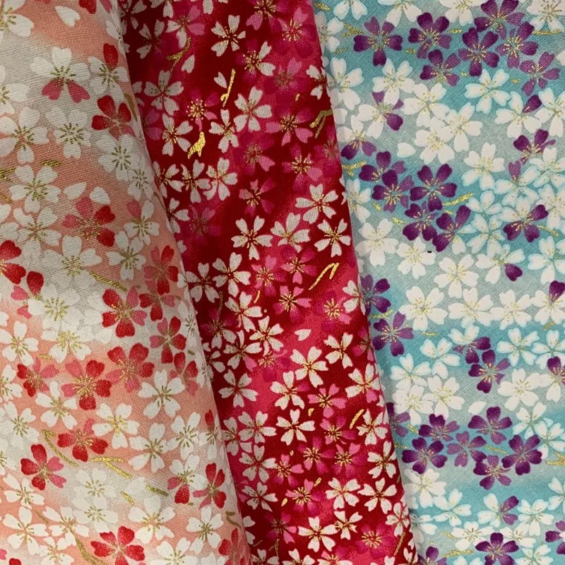 New Japanese style fabric small floral, pink, light blue-red clothing cheongsam Hanfu clothing fabric