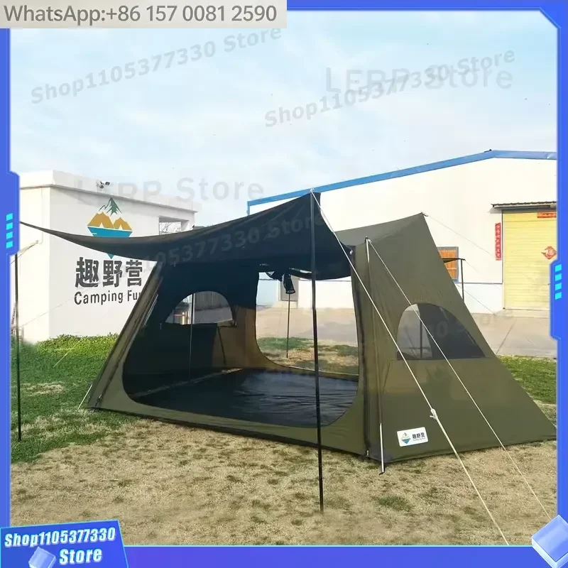 210GTC Cotton Tent 4 Season Chimney Shelter Camping Hot Tent for Bushcrafter Anti-ultraviolet Large Space