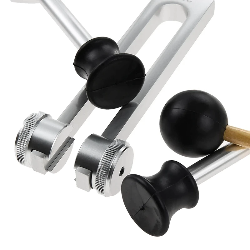 Set di diapason da 4 pezzi (128 Hz, 256 Hz, 512 Hz) con martello diapason per strumento di vibrazione del suono