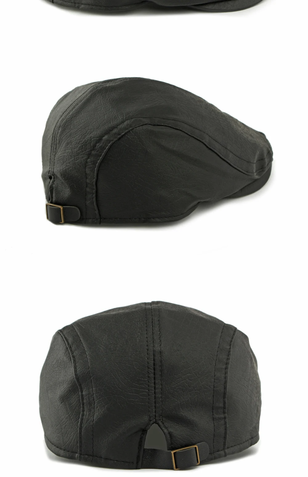 HT4867 Herren- und Damen-Baskenmütze, Vintage-Künstlermütze, Unisex, verstellbar, flache Mütze für Herbst und Winter, PU-Baskenmütze – Detail 15