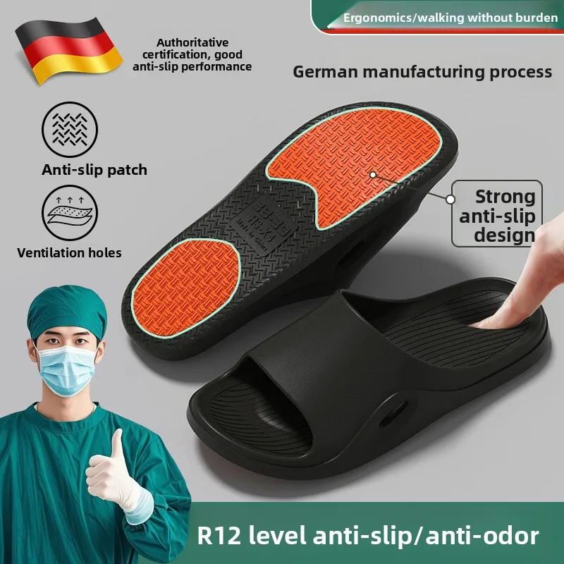 Herren Anti-Rutsch-Slipper, leichte, offene Zehenpartie, schnelltrocknende Hausschuhe für drinnen und draußen, Badezimmer, Strand, Sommer, Indoor-Outdoor-EVA-Slipper – Detail 6