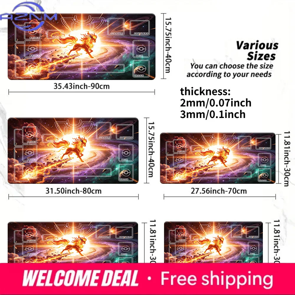 Pokemon Arcanine Cosmic Galaxy TCG Playmat Card Game Mat Desk Pad Large Mouse Pad Multiple Sizes Non-slip