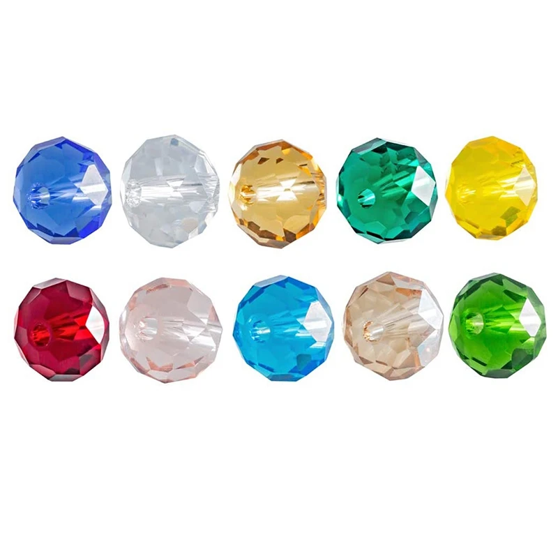 680 Pcs 8Mm Rondelle Crystal Glass Beads For Jewelry Making Crystal Spacer Beads For Bracelets,10 Colors