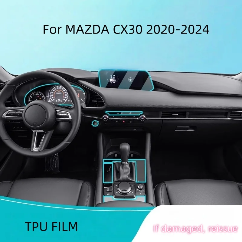 

TPU Transparent Protective Film For MAZDA CX30 CX 30 2020-2024 Car Interior Central Control Navigation Panel Accessories Sticker
