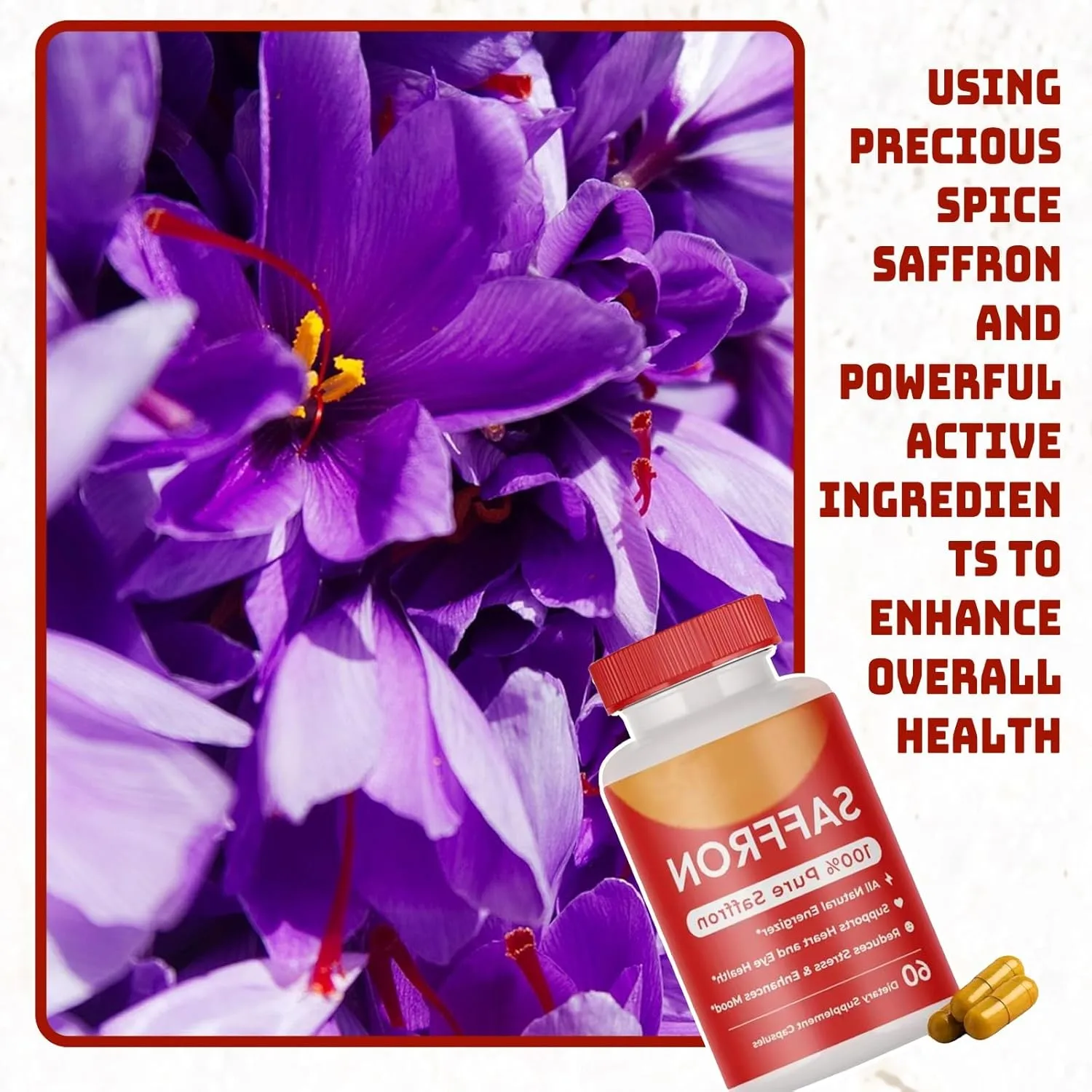 

Saffron - Reduces Stress and Anxiety, Improves Mood, Improve Sleep Quality, Supports Heart and Eye Health
