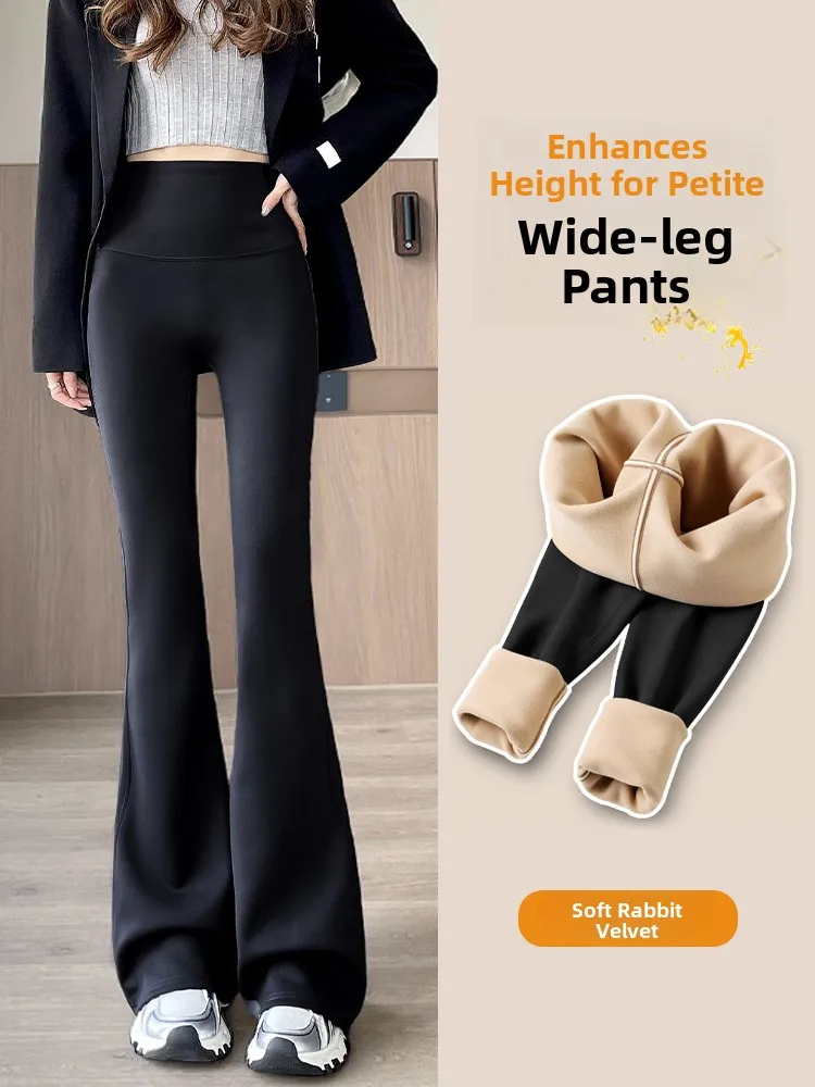 

Брюки для йоги Thiened из овчины, женские брюки на подкладке, зимние теплые длинные брюки с высокой талией из кроличьего меха