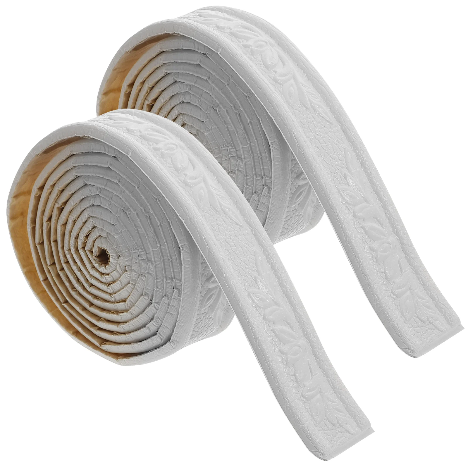 2 Roll Baseboard Edging Trim for Tiles Wall inside Corner Decoration Adhesive Wallpaper Border Caulking Strip Sided Tape