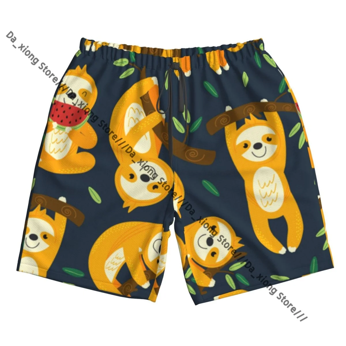 남자 해변 짧은 빠른 건조 수영 트렁크 재미 있은 나무늘보 그림 수영복 수영복 수영복 반바지