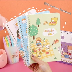 CHEN LIN A5 Cute Cartoon Coil Notebook Binder Spiral Coil Book Cartoon 60Sheet Thicken Notepad Girl Heart Student Diary Notebook