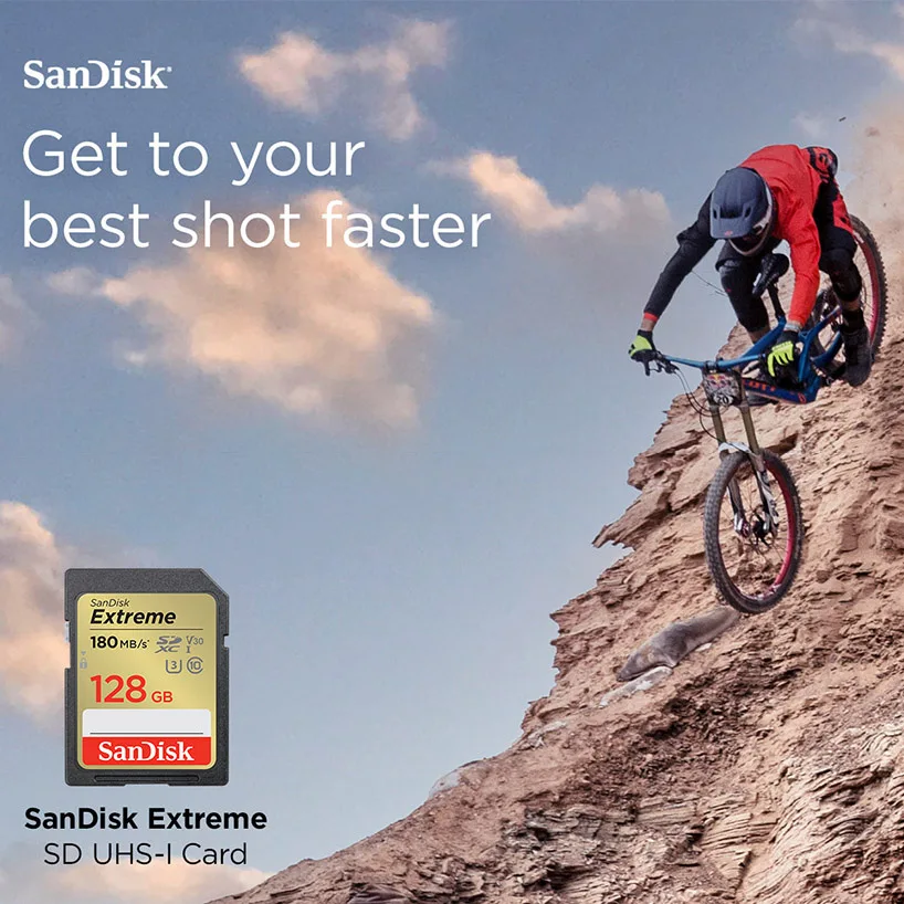بطاقة ذاكرة Sandisk Extreme V30 SD C10 U3 4K فيديو 32 جيجابايت 64 جيجابايت 128 جيجابايت 256 جيجابايت حتى 180 ميجابايت/ثانية بطاقة SD لمسجل فيديو الكاميرا