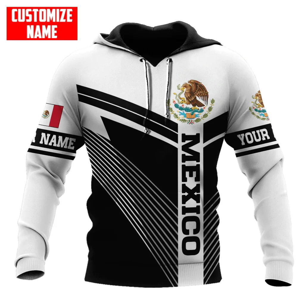 

Personalized Name Mexico Flag Coat of Arm 3D All Over Printed Mens Hoodie Unisex Casual Jacket zip hoodie sudadera hombre MT-128