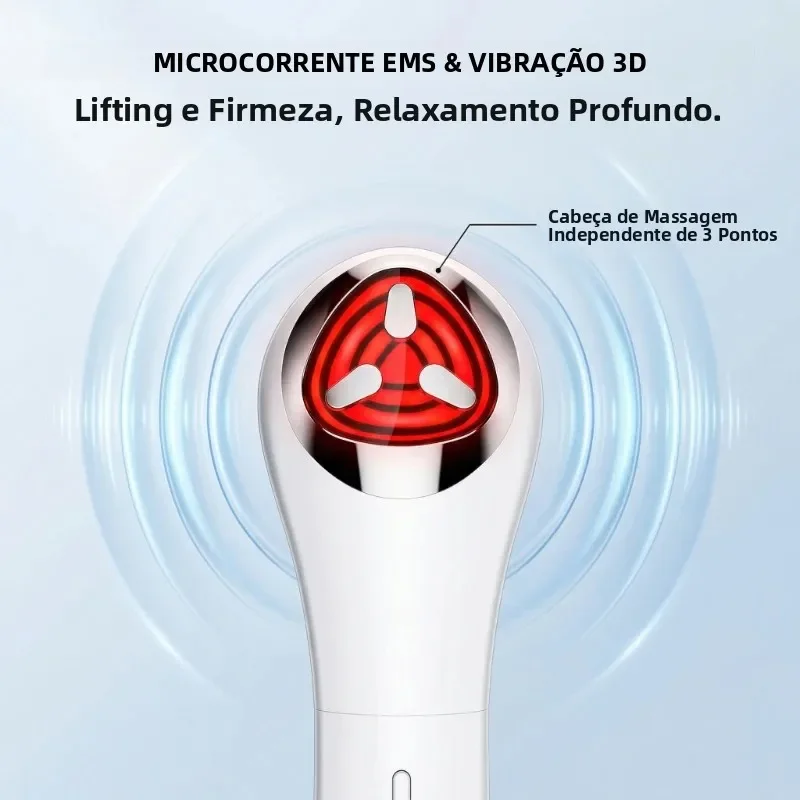Portable Red Light Therapy Device 630Nm 850Nm 3 Adjustable Intensities Sonic Microcurrent for Home Spa Skin Care Tool