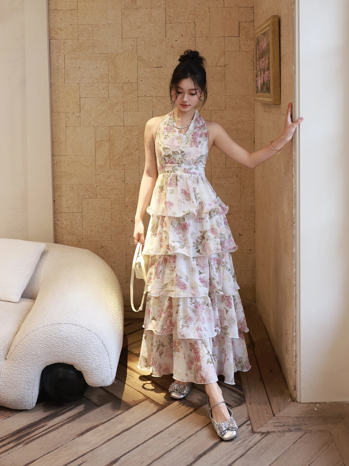 

Платье Mei Yang Family для девочек с цветочным принтом, на бретельках, стильное, приталенное, весеннее, модное, с завышенной талией, А-силуэт, повседневное