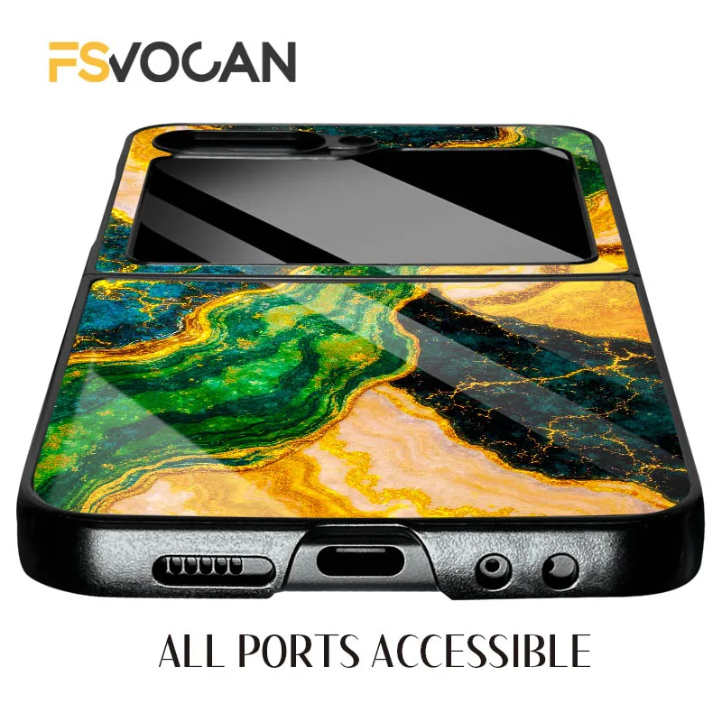 حافظات قافية رخامية بلوم غنائي لهاتف سامسونج جالاكسي Z Flip6 8 5G Flip 3 5 6 4 7 فنية جيولوجية متعددة الألوان #4